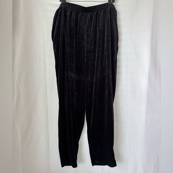 Diane Von Furstenberg Velvet Stretch Waist Pants Women’s Sz 3X Pull-On Black Vtg - Picture 4 of 6